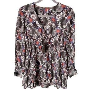 FREE People Stealing Fire Printed Mini Dress XS Boho Bohemian